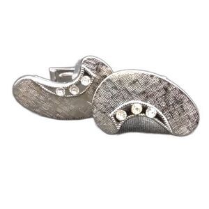 Vintage Unmarked Faux Silver & Diamond Cufflinks 1"X1/2"